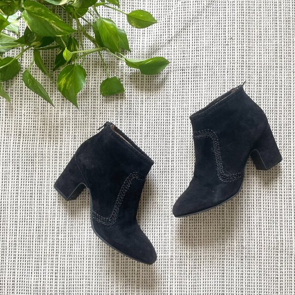 Jack Rogers Black Suede Gemma Ankle Boots - Picture 1 of 7
